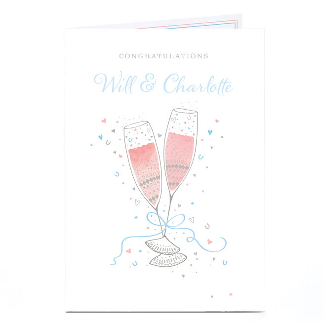 Personalised Congratulations Card - Champagne & Confetti