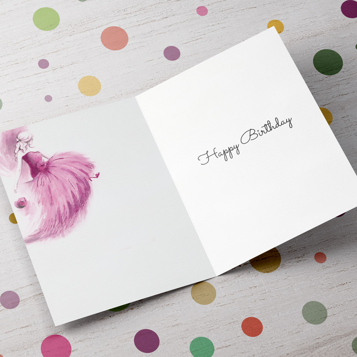 Personalised Birthday Card - Pink Fabulous Lady, Editable Age