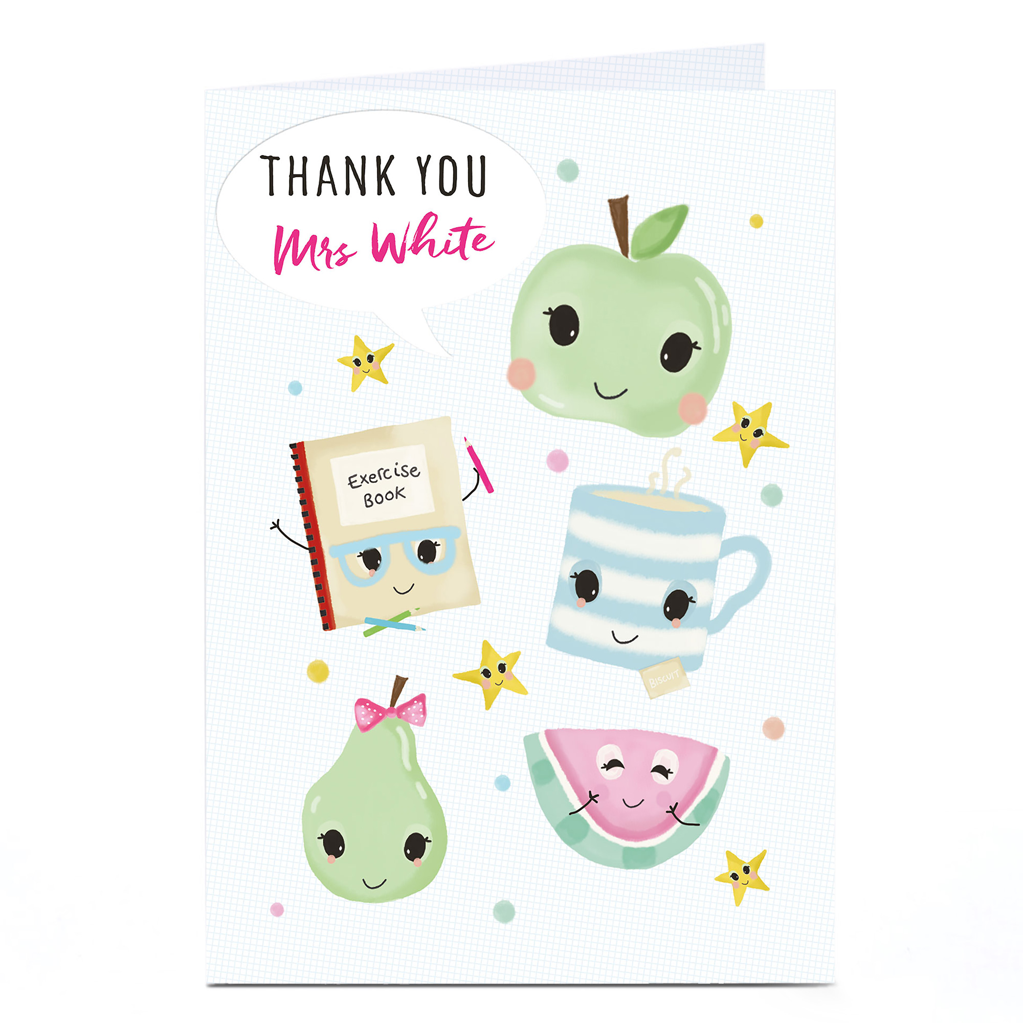 Personalised Thank You Teacher Card - Fruit And Tea