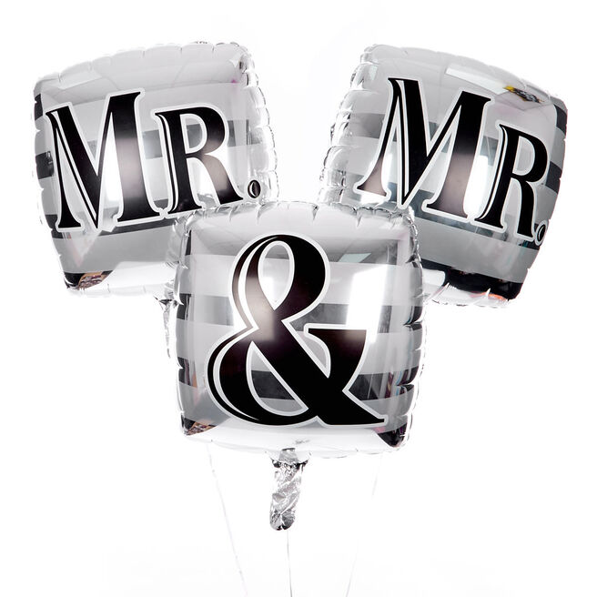 Square Mr and Mr Balloon Bouquet - DELIVERED INFLATED!