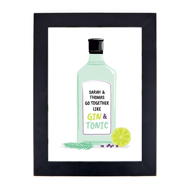 Personalised Gin Print - Go Together Like Gin & Tonic