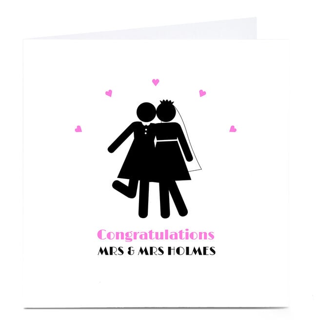 Personalised Wedding Card - Congratulations Mrs & Mrs