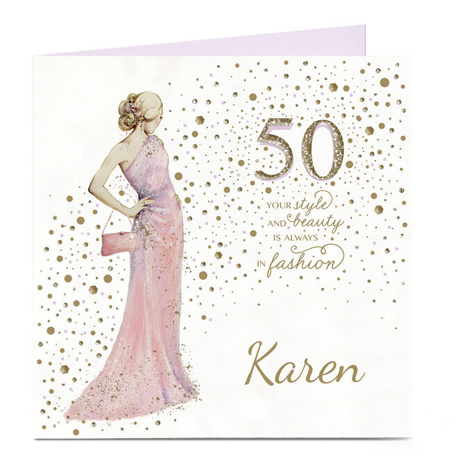 Personalised 50th Birthday Card - Style and Beauty