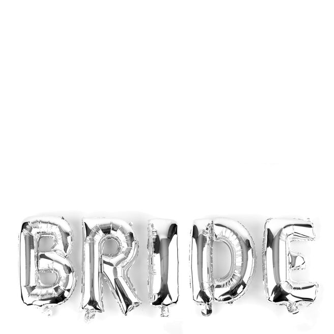 Silver Bride Balloon Banner Kit