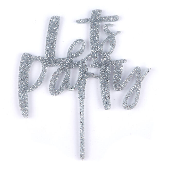 Silver Glittery Cake Topper