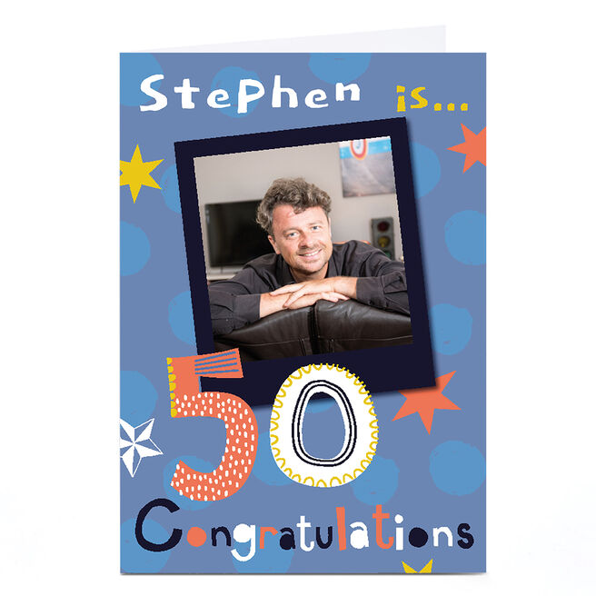 Bev Hopwood 50th Birthday Photo Card - Congratulations