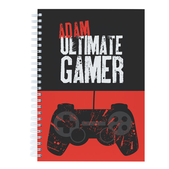 Personalised Ultimate Gamer Red Notebook