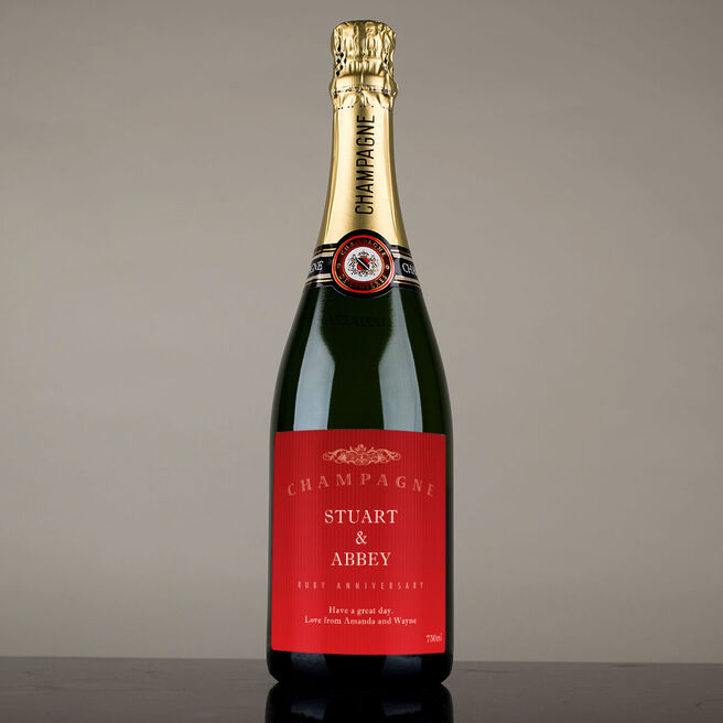 Luxury Personalised Champagne - Ruby Anniversary