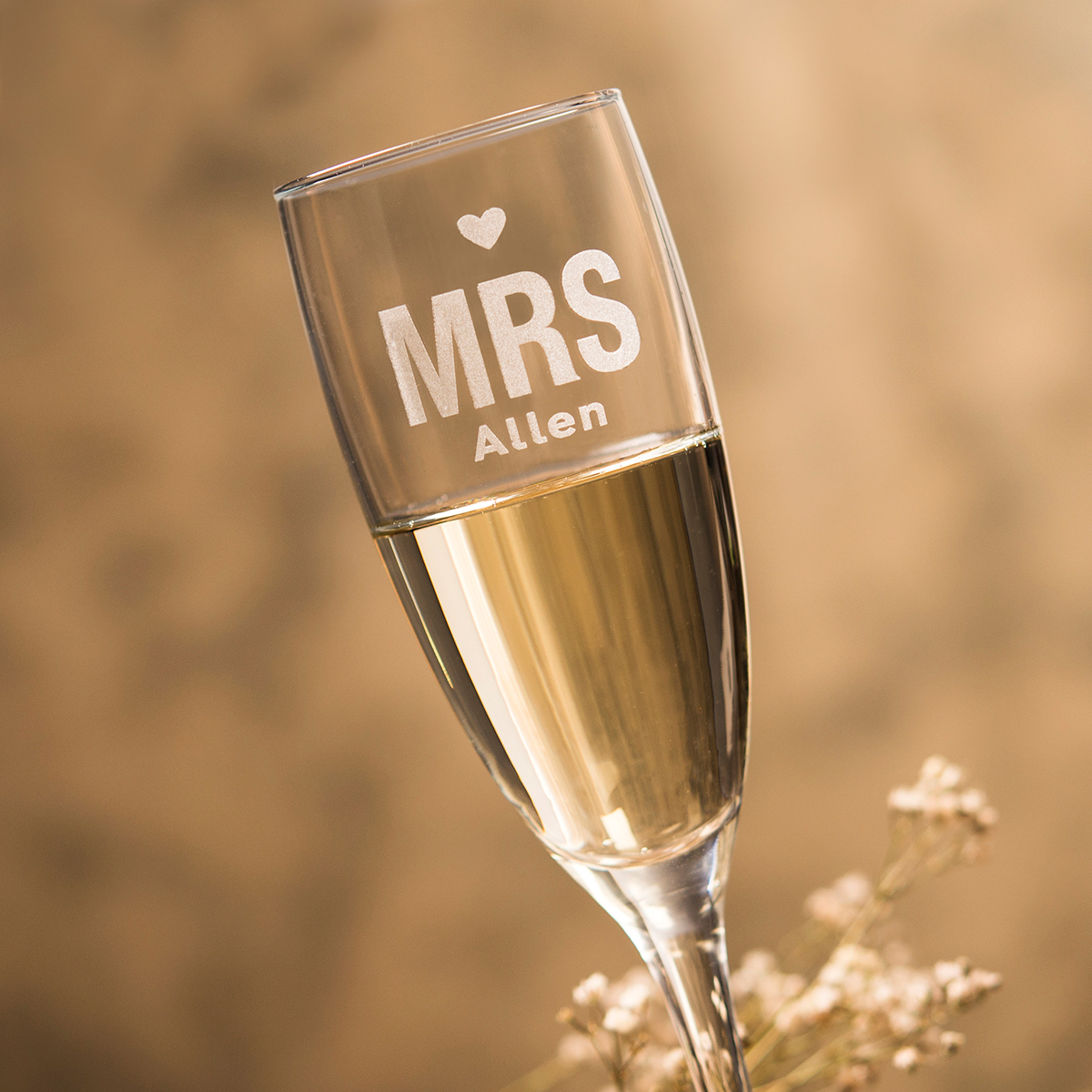 Personalised Engraved Mr & Mrs Champagne Flutes