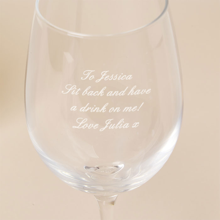 Personalised Wine Glass & Miniature Red Wine Gift Set - Message