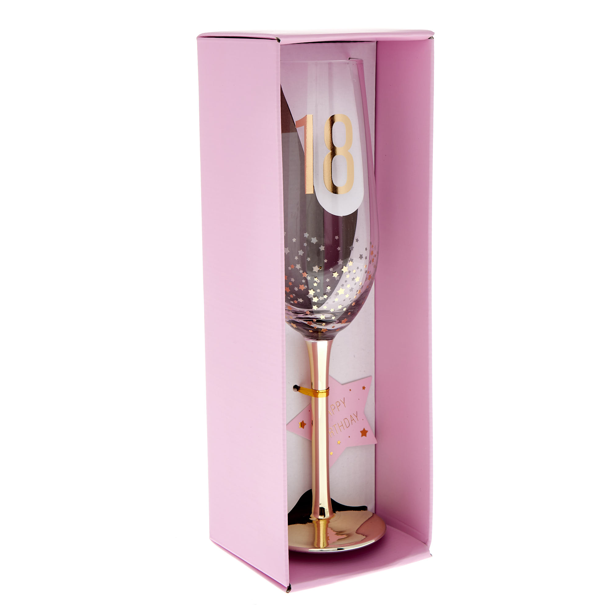 18th Birthday Gold Stars Champagne Flute