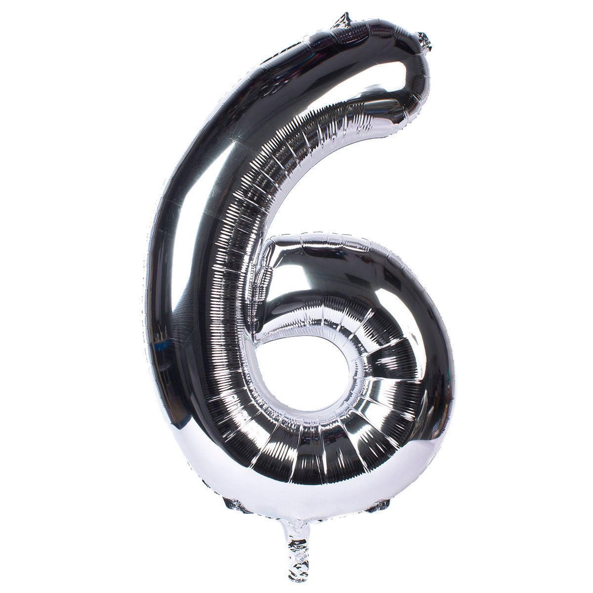 Silver Number 6 Foil Giant Helium Balloon (Deflated)