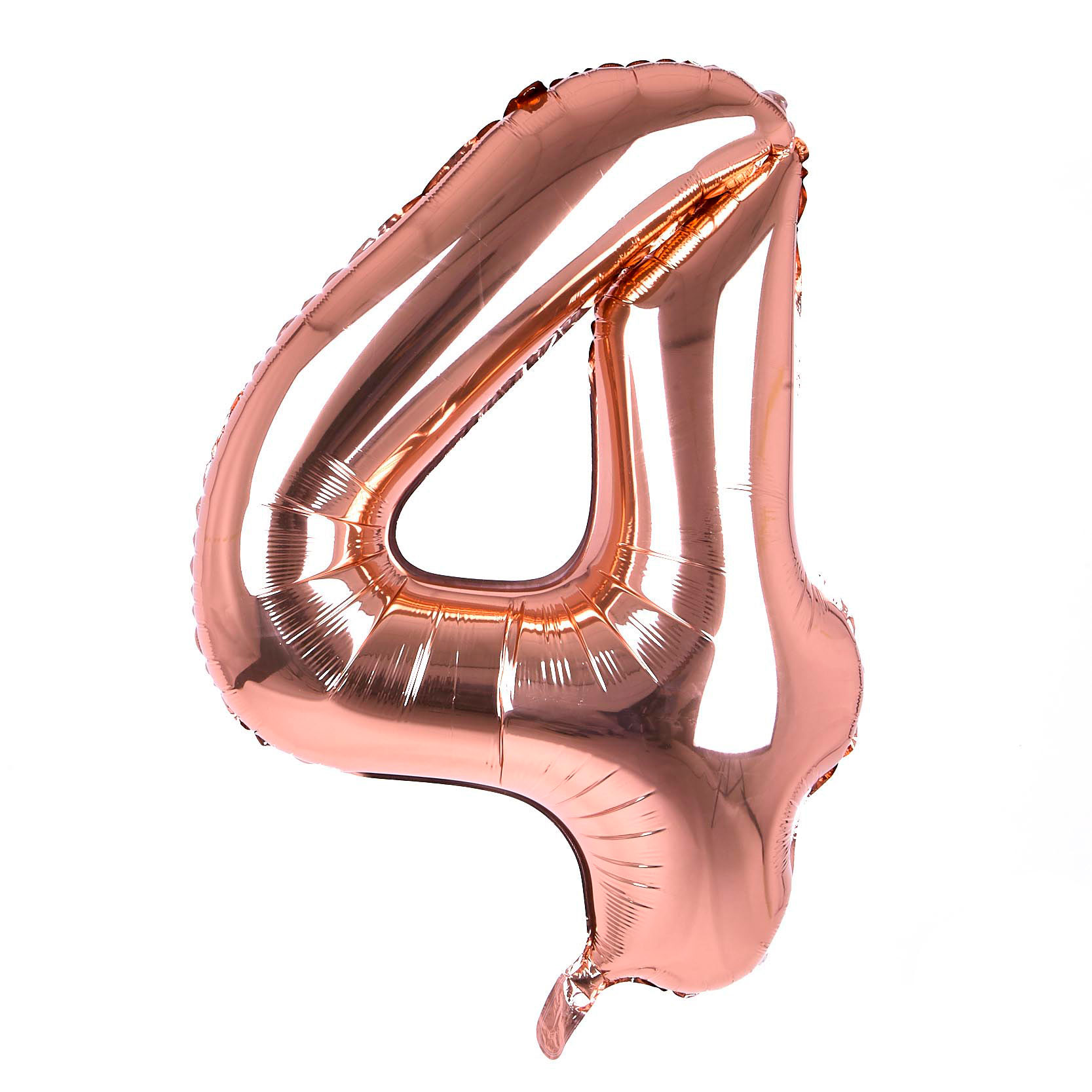 Rose Gold Number 4 Giant Foil Helium Balloon INFLATED 