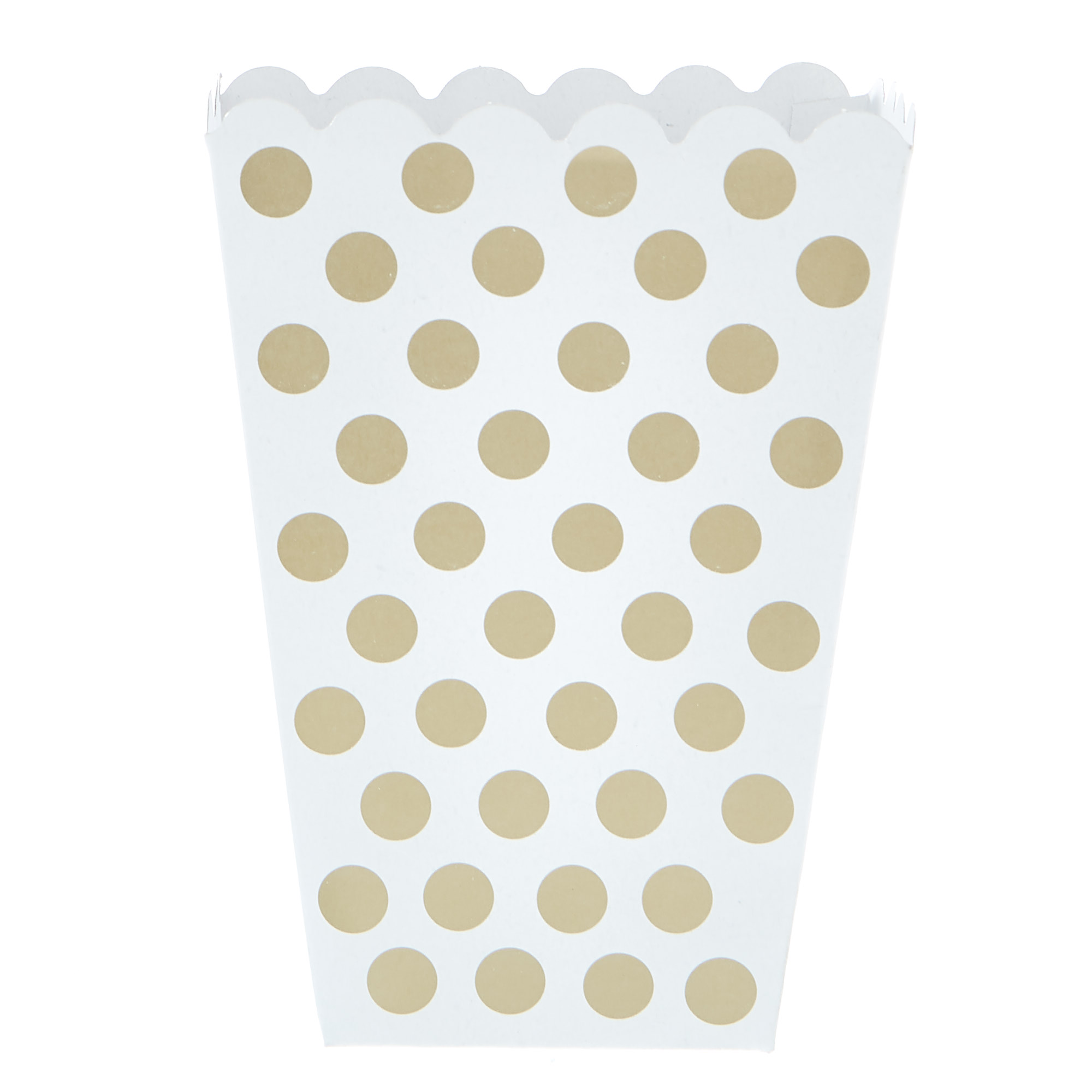 Gold & White Dotty Treat Boxes - Pack Of 8