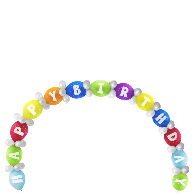 Happy Birthday Balloon Chain Kit - 65 Balloons 