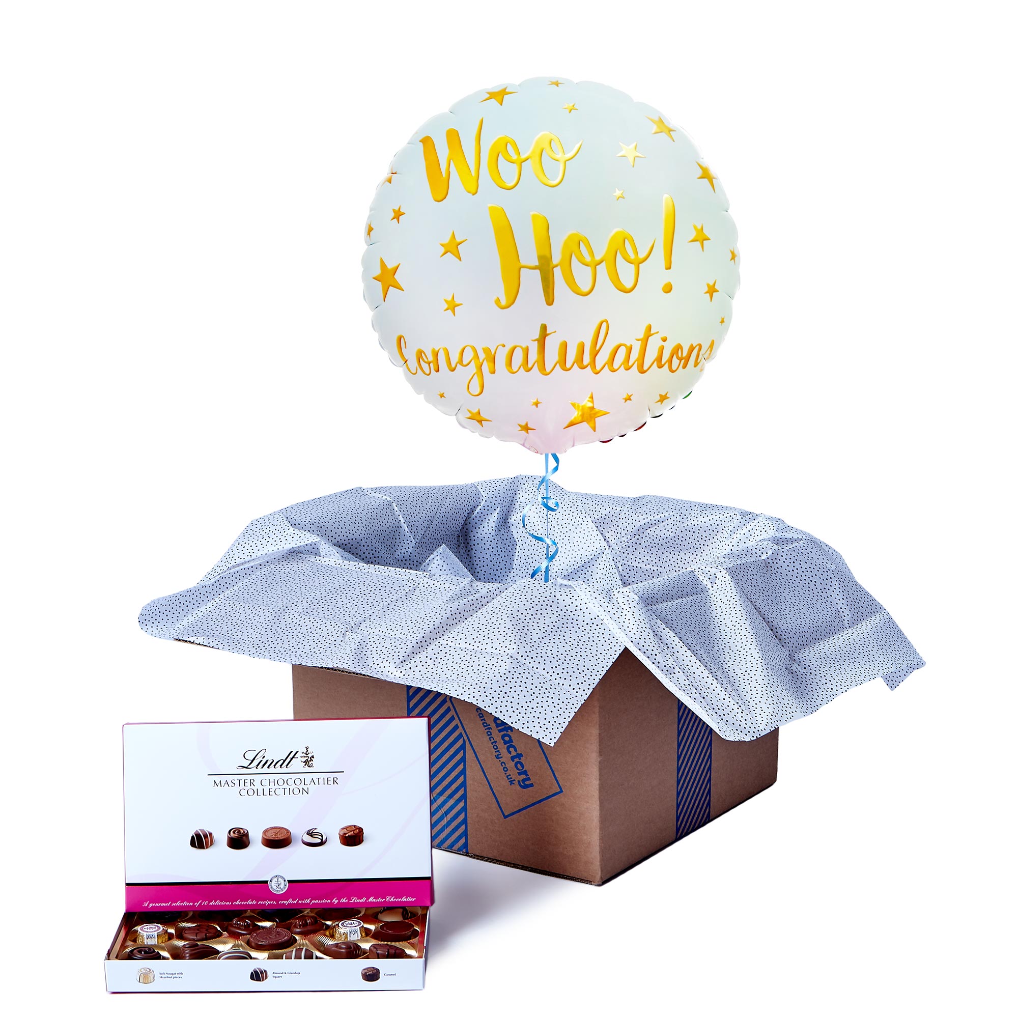 Woo Hoo! Congratulations Balloon & Lindt Chocolates - FREE GIFT CARD!