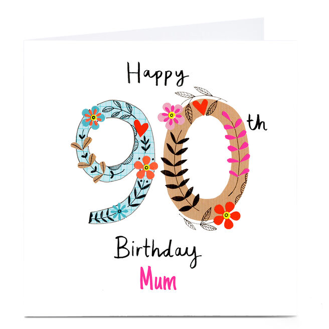 Personalised Lindsay Loves To Draw 90th Birthday Card 