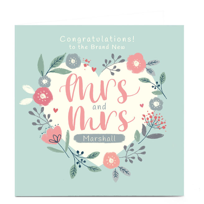 Personal Nikki Whiston Wedding Card - Mrs & Mrs 