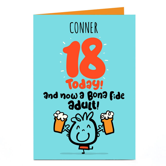 Personalised Fruitloops 18th Birthday Card - A Bona Fide Adult!