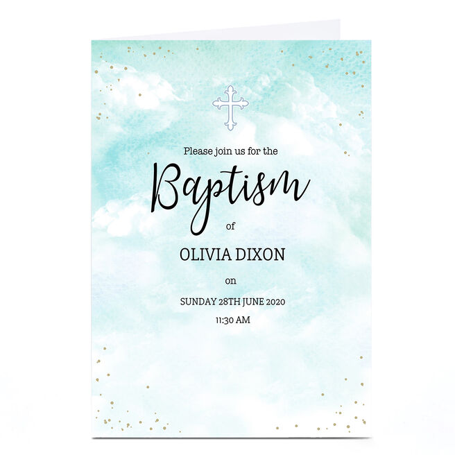 Personalised Baptism Invitation - Pastel Clouds