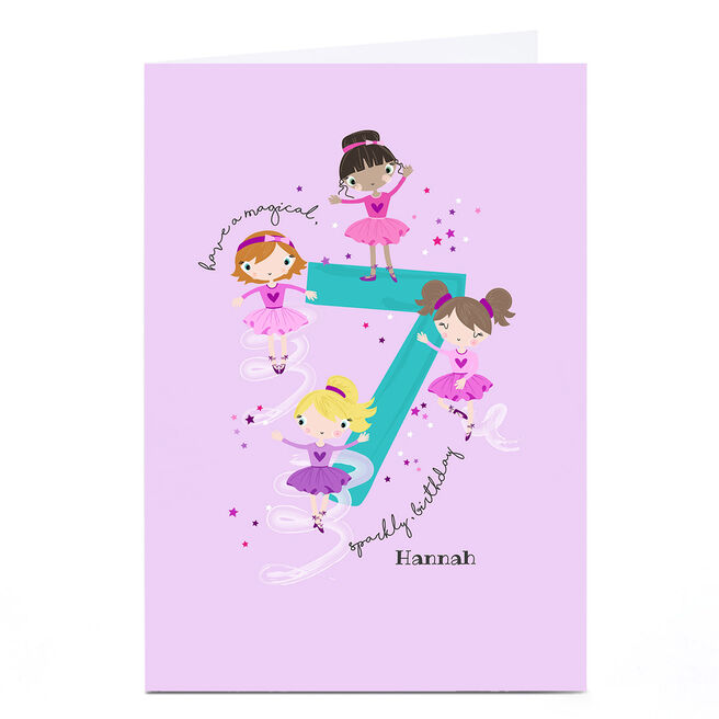 Personalised Rachel Griffin Birthday Card - 7, Sparkly Birthday