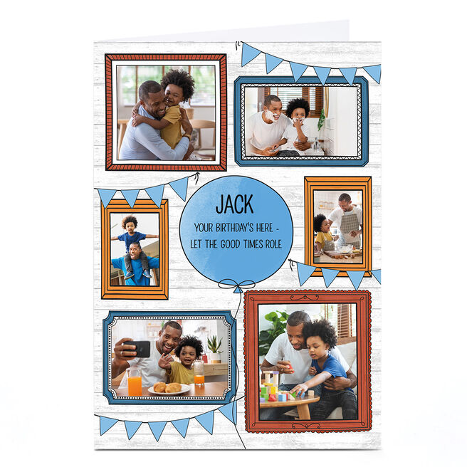 Personalised Birthday Photo Card - Frames & Bunting 