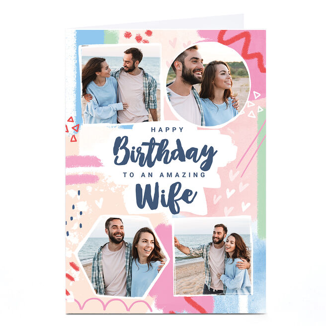 Photo Little Mono Birthday Card - Amazing Wife