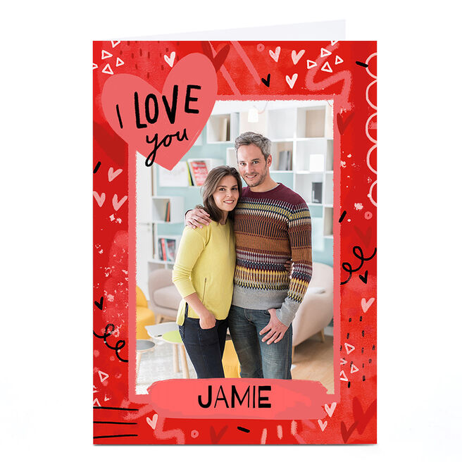 Photo Little Mono Valentine's Day Card - I Love You