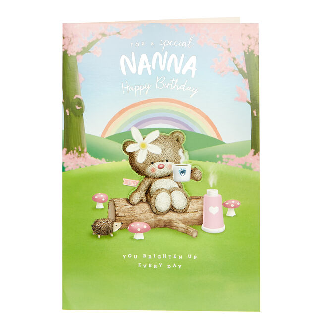 Hugs Bear Birthday Card - For A Special Nanna