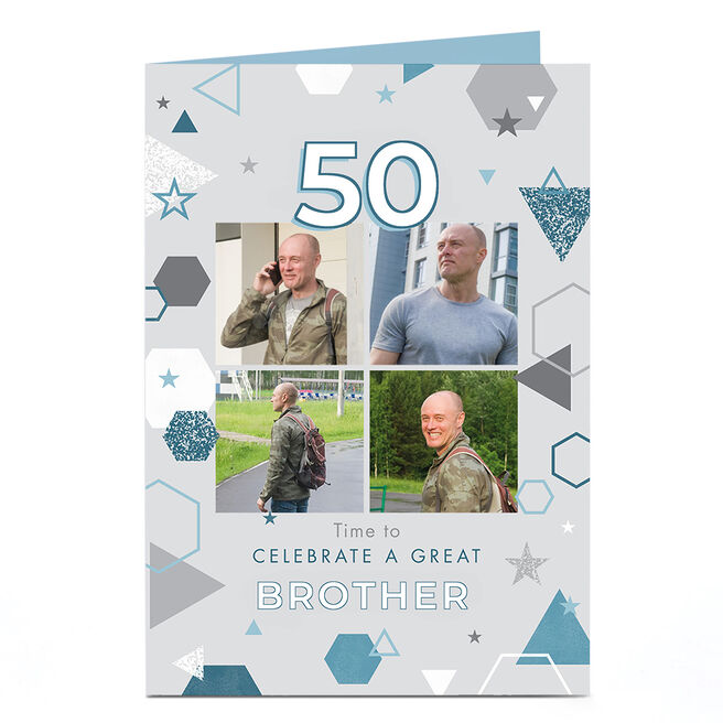 Photo Birthday Card -  Celebrate A Great, Editable Age