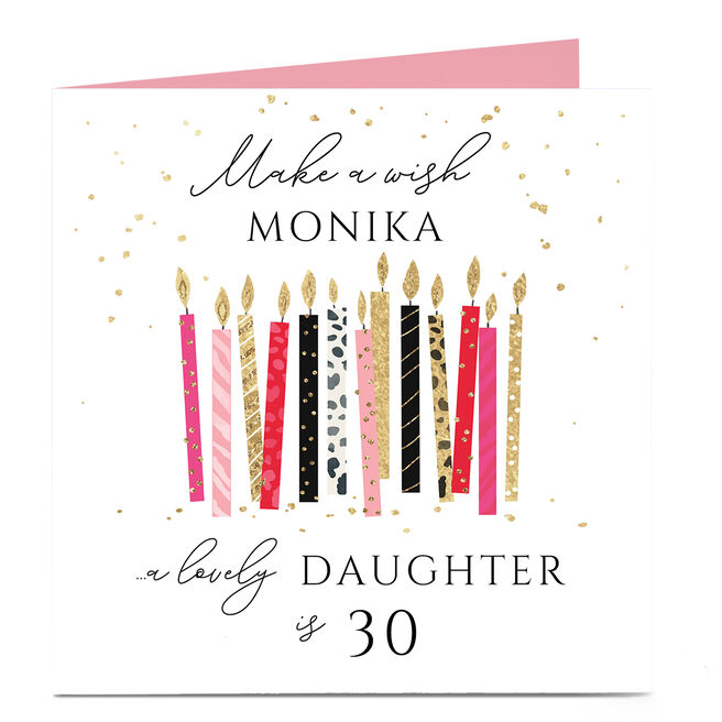 Personalised Birthday Card - Make A Wish, Candles, Editable Age