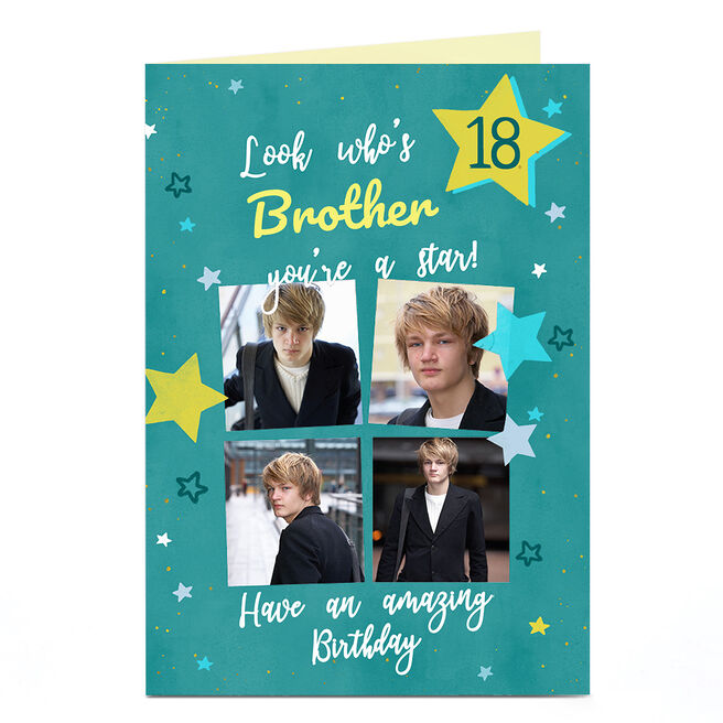 Photo Birthday Card - You're A Star, Editable Age & Recipient