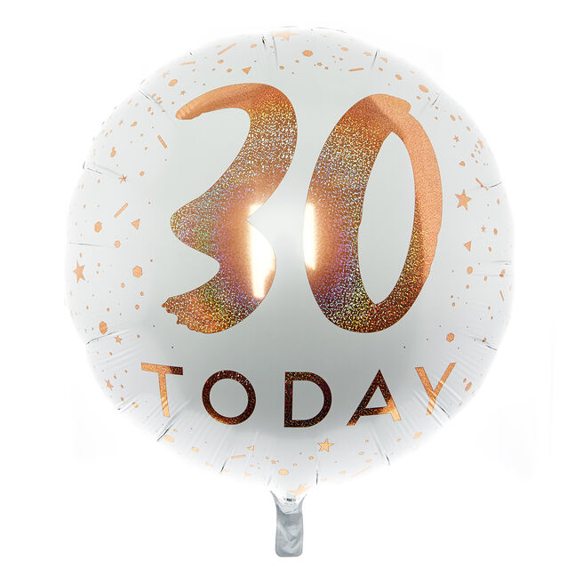 Rose Gold 30 Today 31-Inch Foil Helium Balloon