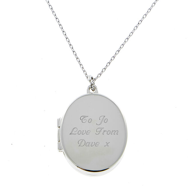 Personalised Engraved Oval Shaped Locket Necklace