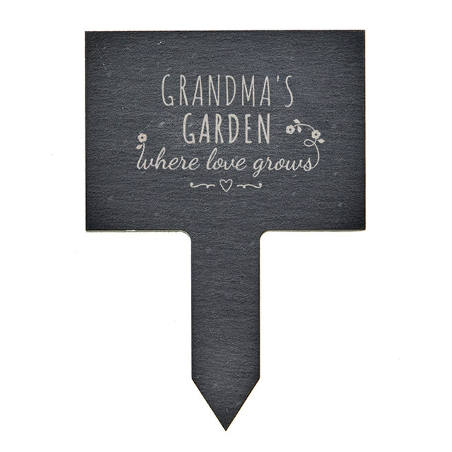 Personalised Engraved Slate Plant Marker - Where Love Grows