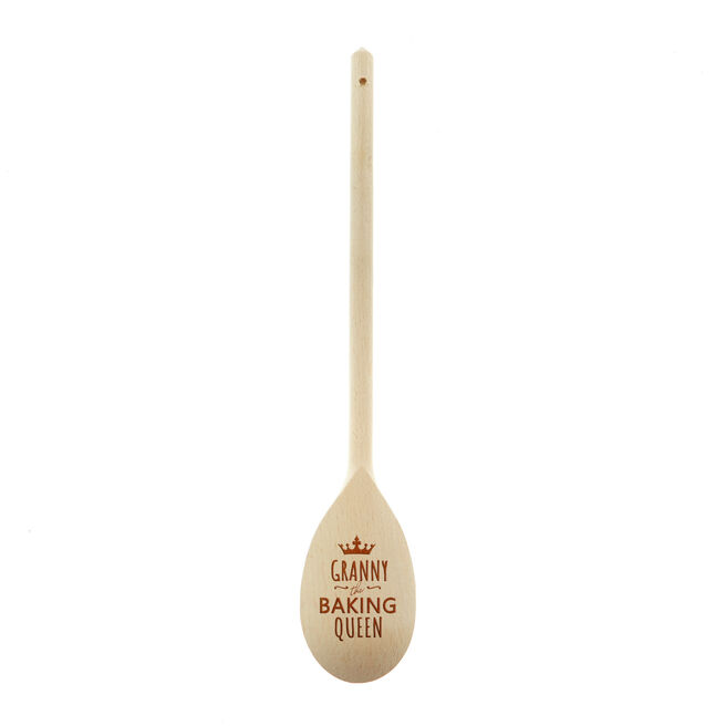 Engraved Wooden Spoon - Baking Crown