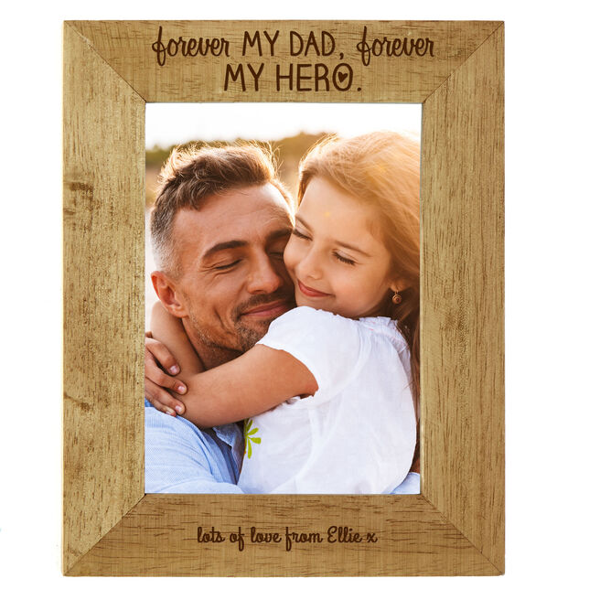 Personalised Engraved Wooden Photo Frame - Forever My Dad