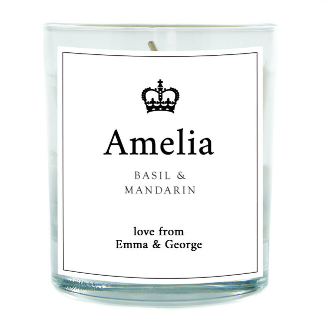 Personalised Pomegranate & Cashmere Scented Candle - Crown