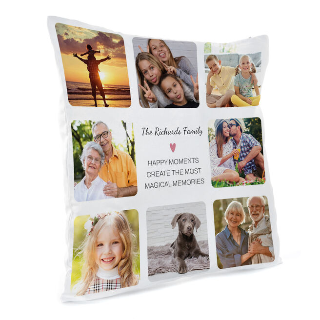 Personalised Photo Cushion - Magical Memories 8 Photos