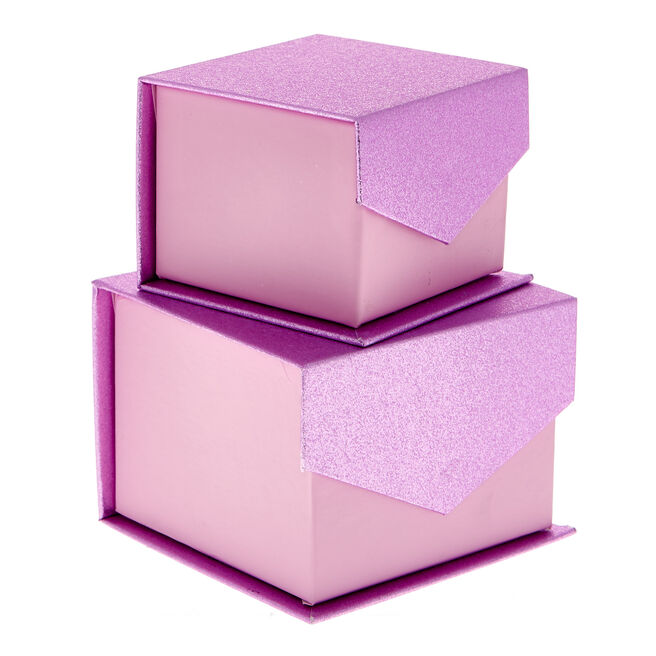 Shimmering Pink Jewellery Boxes - Set of 2