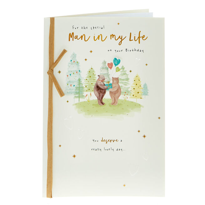 Man In My Life Bear Couple Birthday Card