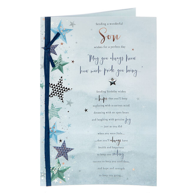 Son A Perfect Day Starry Birthday Card