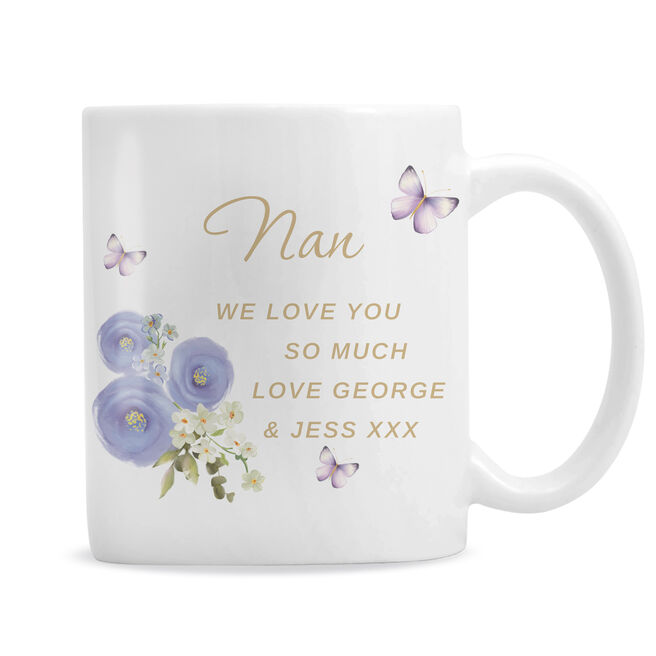 Personalised Floral Nan Mug