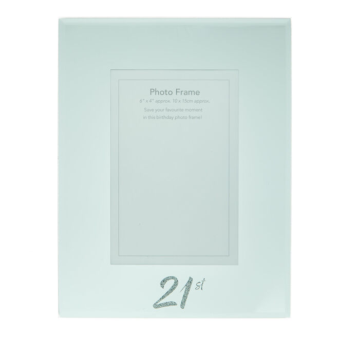 21st Birthday Mirrored Glass Photo Frame 