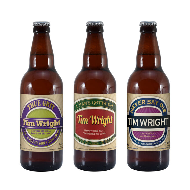 Personalised Man's Virtues Pack of 3 Pale Ales