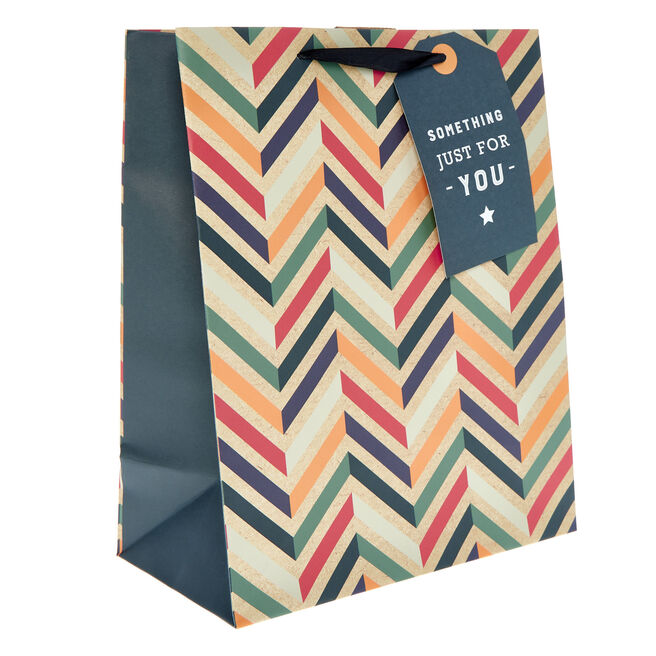 Kraft Chevrons Large Portrait Gift Bag