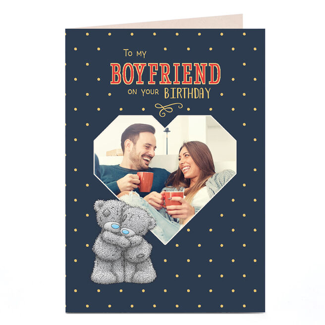 Photo Tatty Teddy Birthday Card - Hugging Bears, Boyfriend