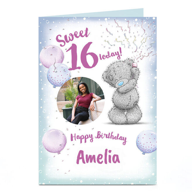 Photo Tatty Teddy 16th Birthday Card - Sweet 16 Today