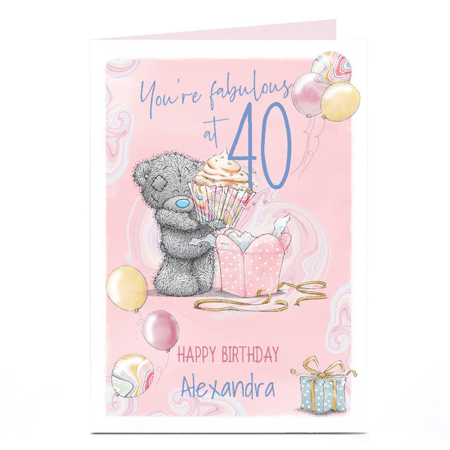 Personalised Tatty Teddy 40th Birthday Card - Fabulous at 40