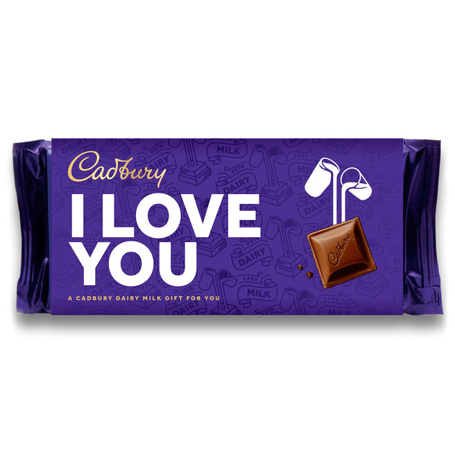 Cadbury Dairy Milk I Love You Bar 110g